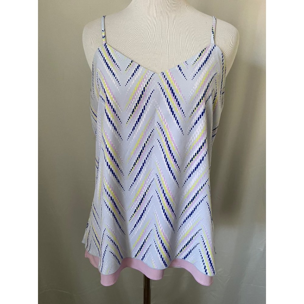 Candies Light Blue Chevron Print Spaghetti Strap V-Neck Tank Top